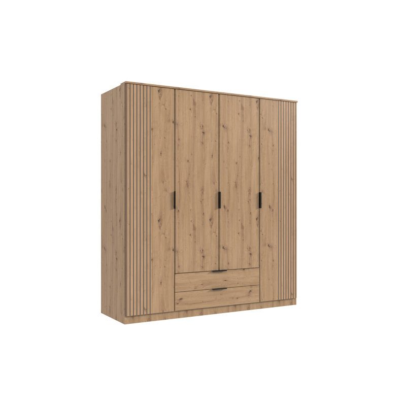 Nameer 4 Door Wardrobe, Oak