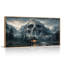 Toile murale surréaliste représentant une montagne de crânes avec cascade et éclairage d'Halloween-406967396