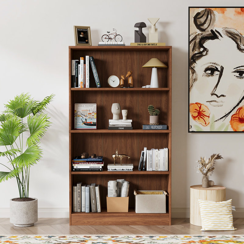 Jalacia Bookcase, Columbia Walnut, (4 Shelves) 55" H x 31" W x 11" D
