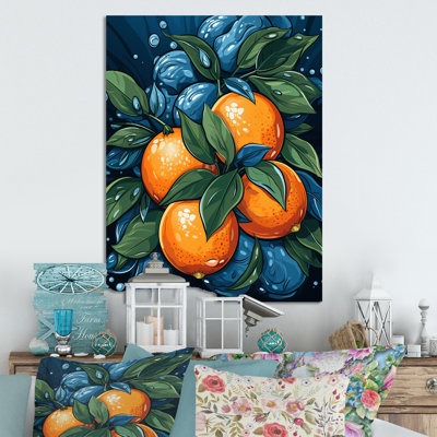 Orange peinture orange - fruits, art mural en métal
