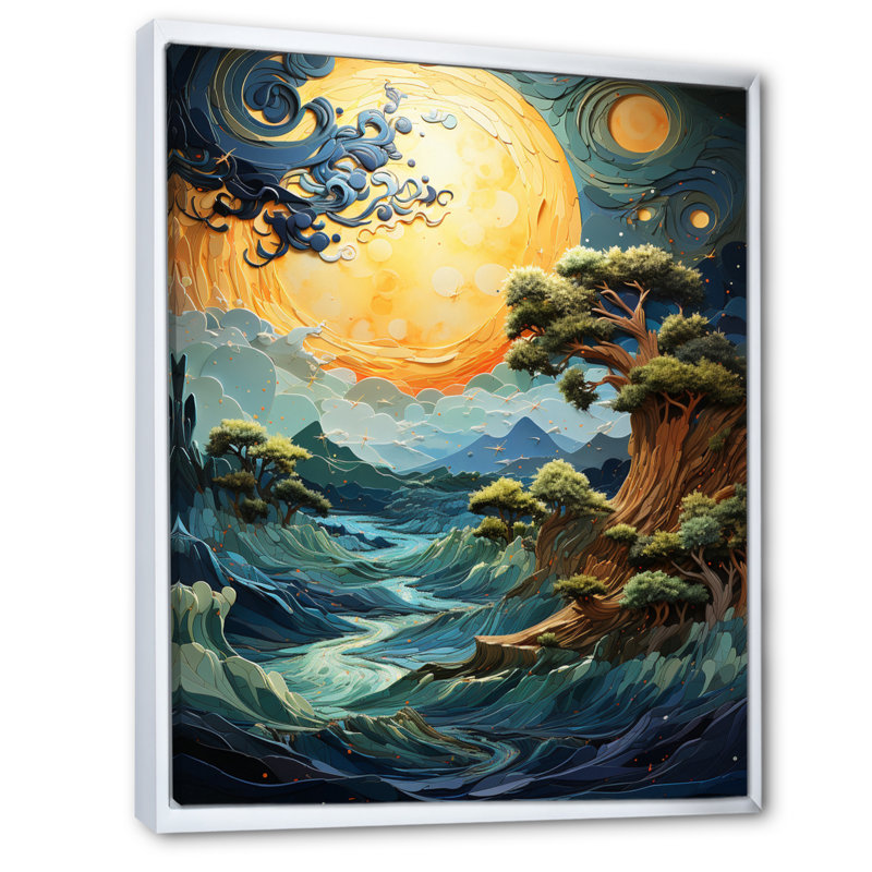 Earth Earth Blue Beauty sur impression sur toile, H 44 po x l 34 po x P 1,5 po, Cadre flottant blanc