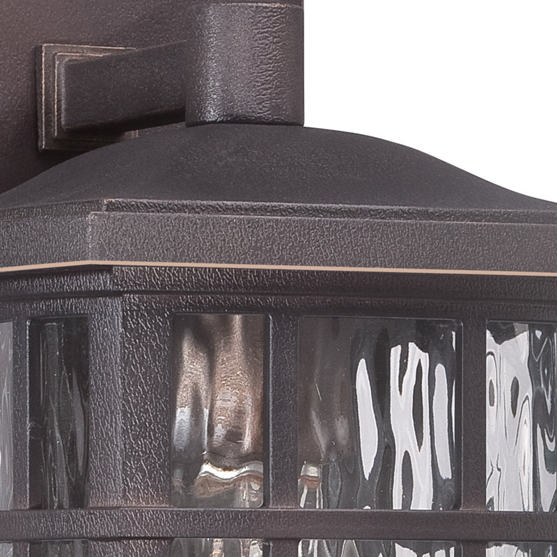 Cayman Outdoor Wall Lantern, 10.5" H x 6.5" W x 7.5" D, Bronze