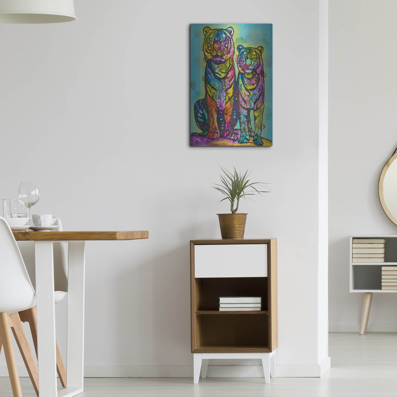 Bungalow Rose «Aminal Bebees - Los Tigres» par Dean Russo, art mural en métal, H 24 po x l 16 po