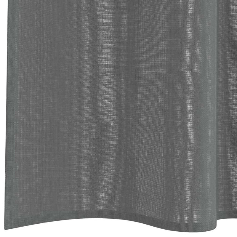 Voile Curtains With Rod Pockets 2 Pcs, Dark Grey, 140cm Width x 260cm Drop