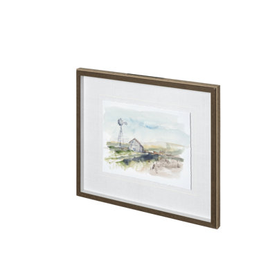 Rural Plein Air by Ethan Harper a Hand Embelished Textured Framed Art Print Matted under Glass