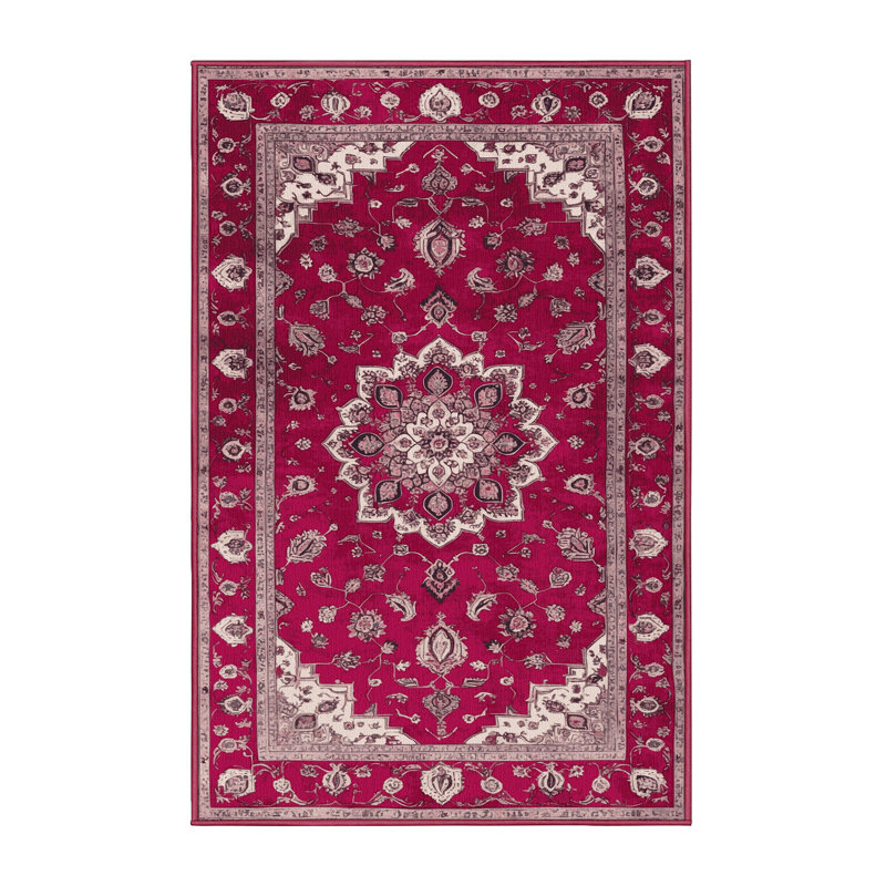 Tapis mauve lavable à la machine Tabriz, Tapis de couloir 2 pi x 5 pi