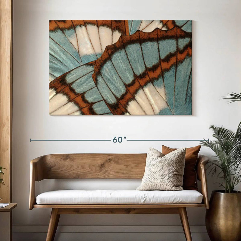 Brampt Blue Brown Butterfly Wings, 32" H x 48" W