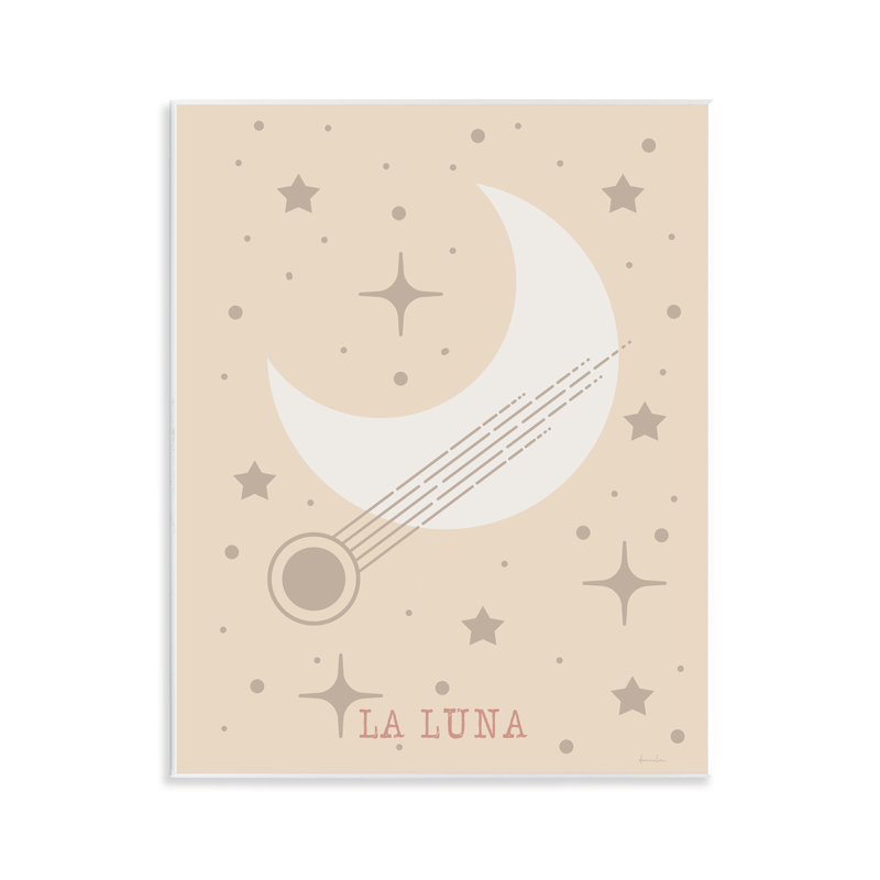 Plaque murale Minimal Moon avec étoiles, design par Daniela Santiago