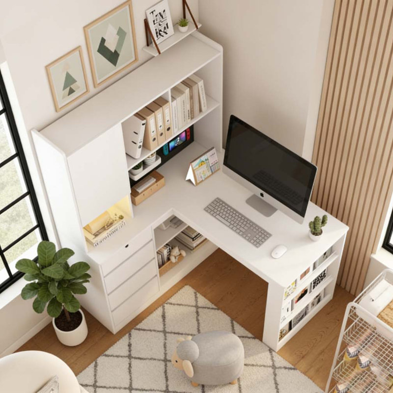 Bureau en L, Blanc2