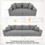 Canapé modulaire 5 pièces à assise profonde en velours côtelé de 102,4 po de large avec repose-pieds rembourré pour le salon, l’appartement-314733120