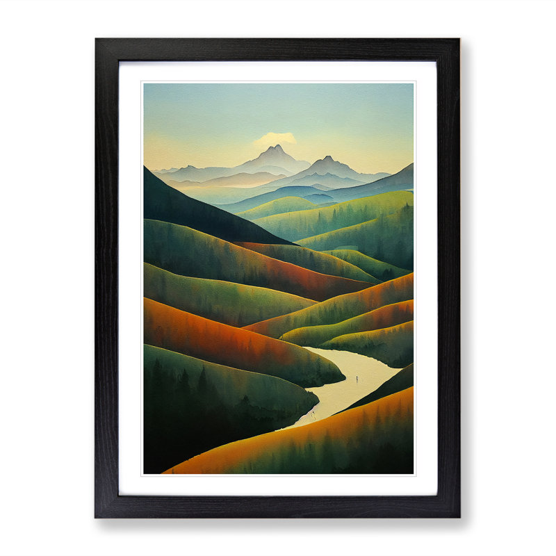 Mountain - Single Picture Frame Print, 64cm H x 46cm W x 2cm D, Black