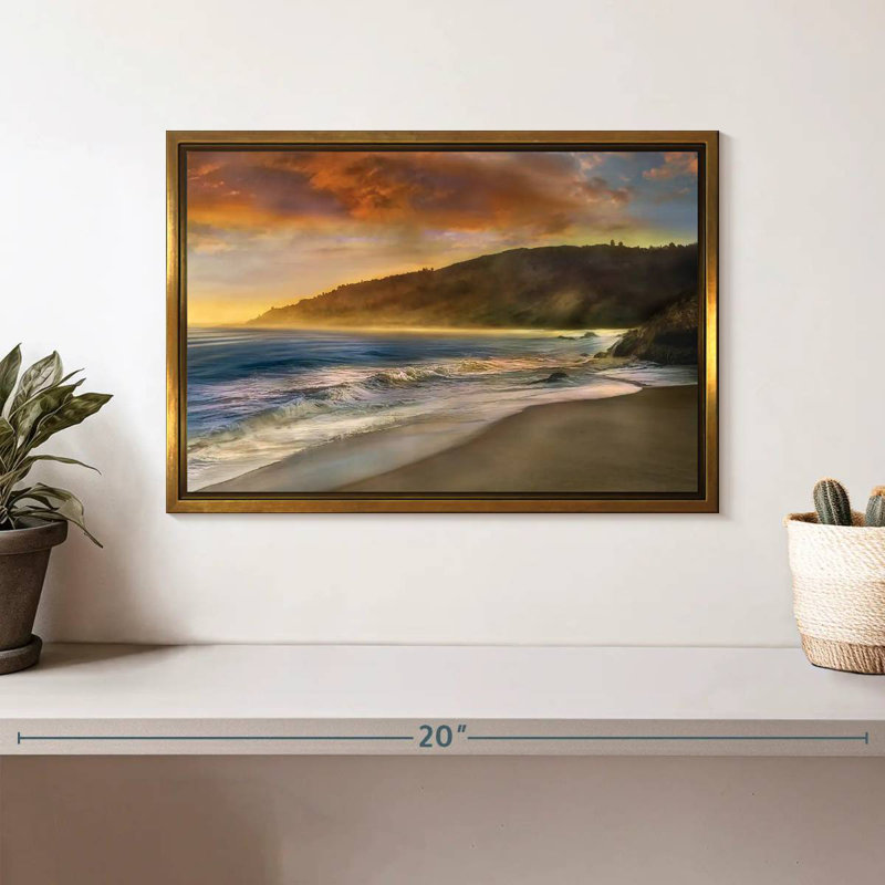 Malibu Sun, Cadre flottant doré, 13 po x 9 po