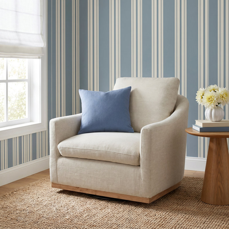 Upholstered Swivel Armchair, Soft Taupe Basketweave