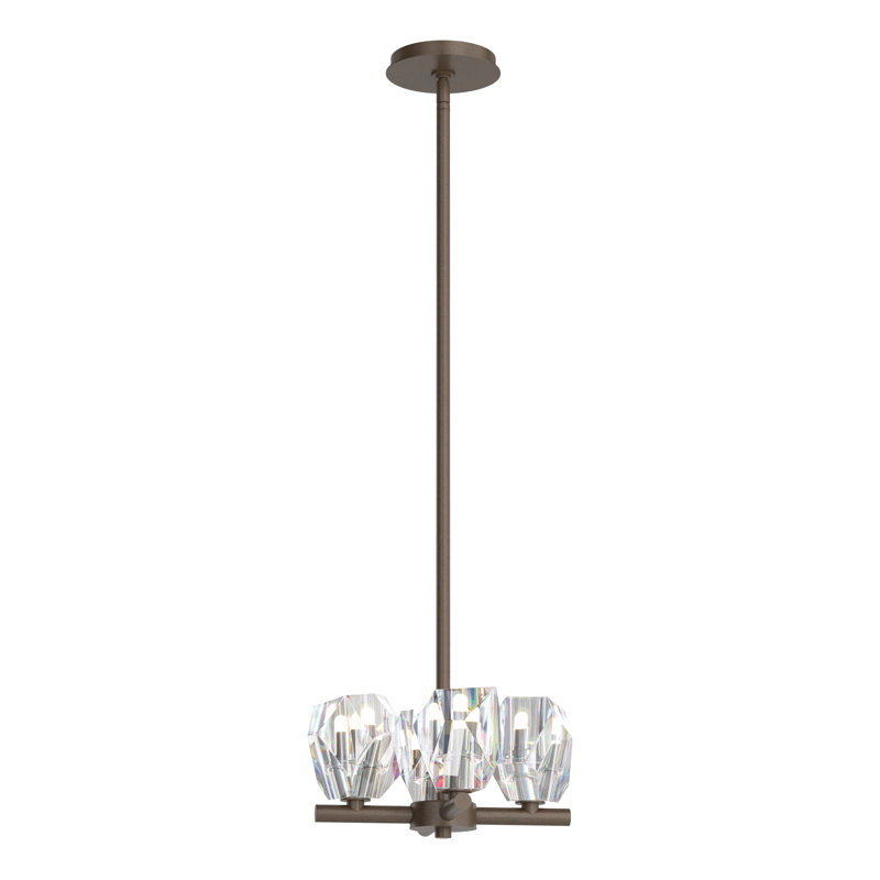 Gatsby 4 - Light Shaded Classic/Traditional Chandelier with Crystal Accents, Bronze