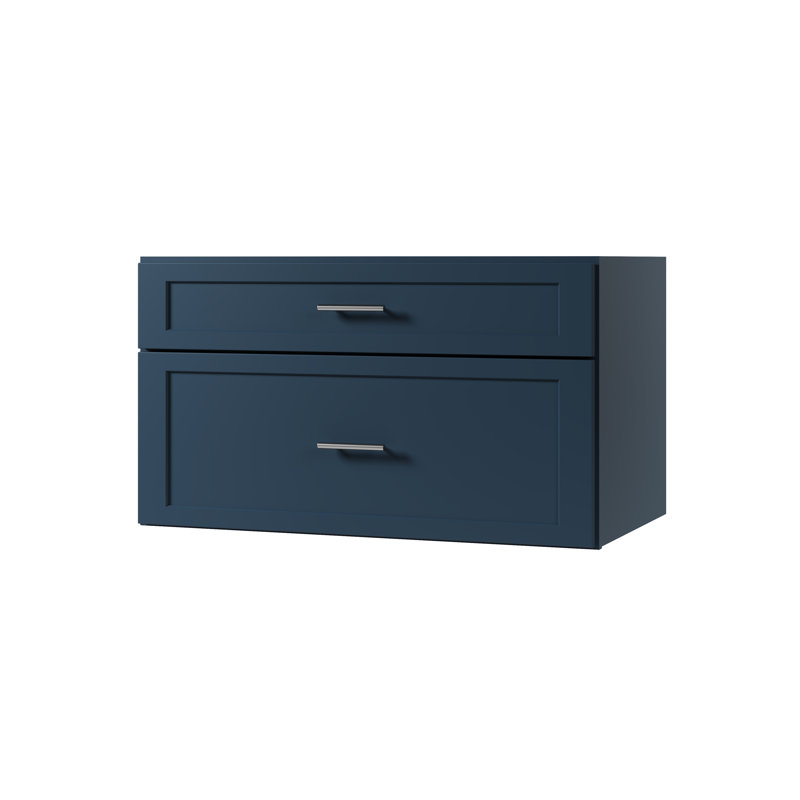 Meuble-lavabo mural simple flottant 36 po Disar, Bleu