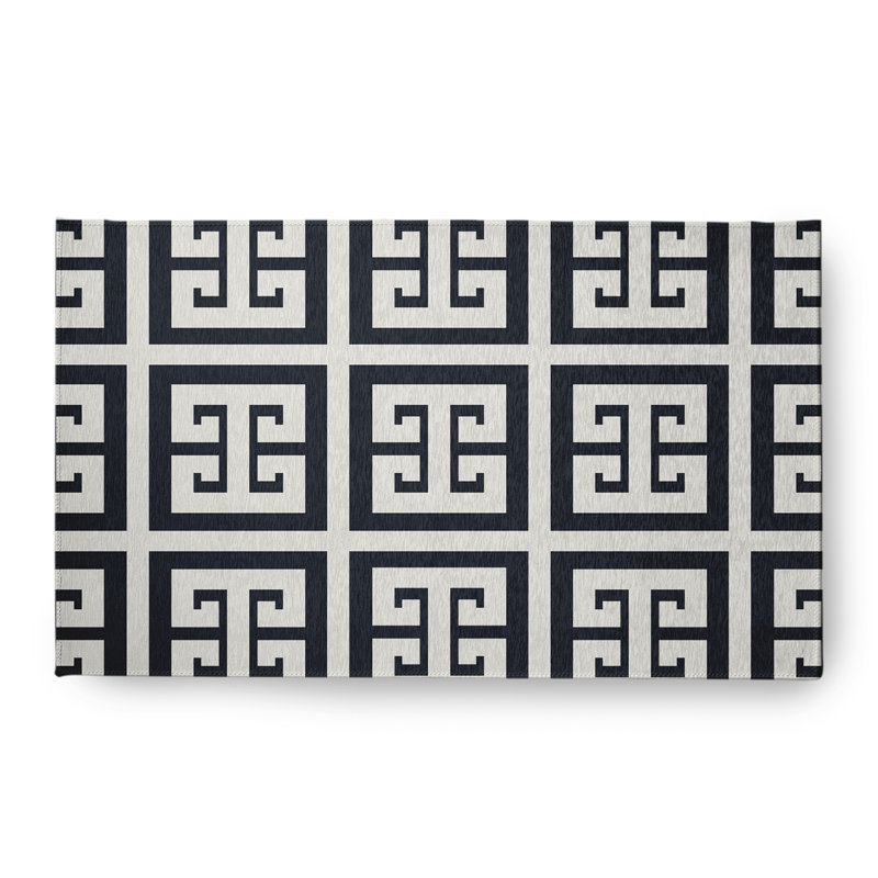 Tapis noir / blanc Subline, Rectangle 1 pi 6 po x 2 pi 6 po