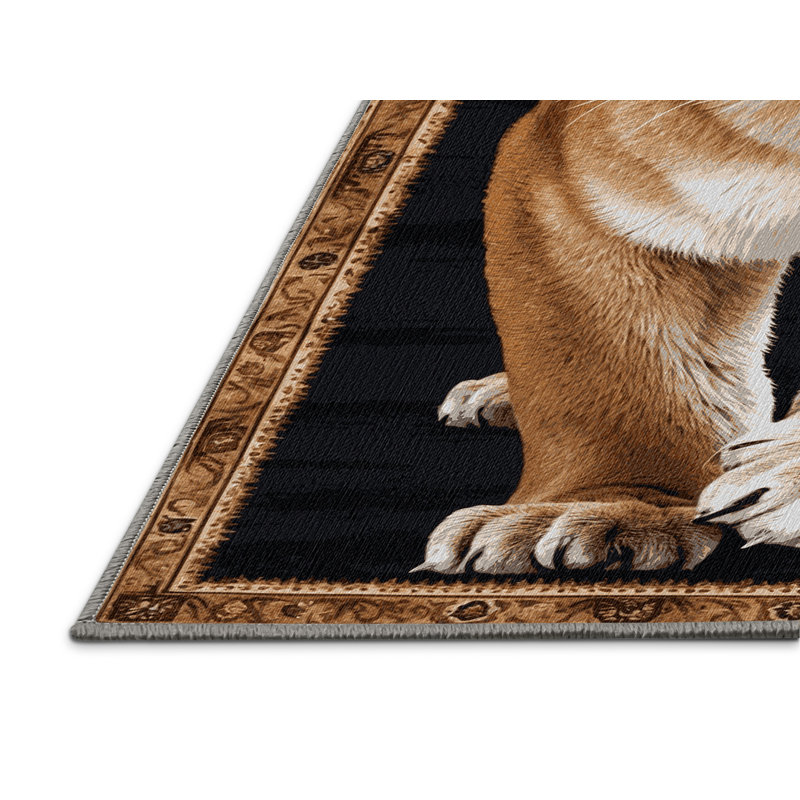 Washable Eastern Cougar Big Cats Area Rug, Rectangle 3' x 5'
