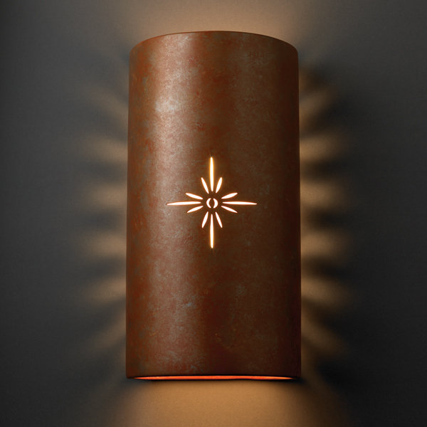 Applique murale 2 lumières Sun Dagger, Patine rouillée, Percée de rayons de soleil