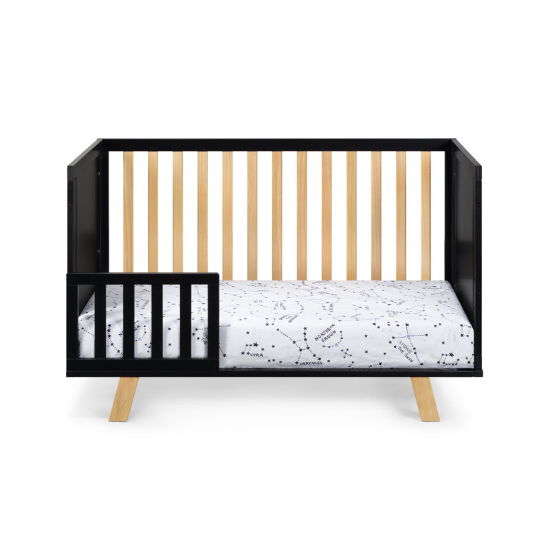 Lit de bébé convertible 3-en-1 Livia noir / naturel, Noir / Beige