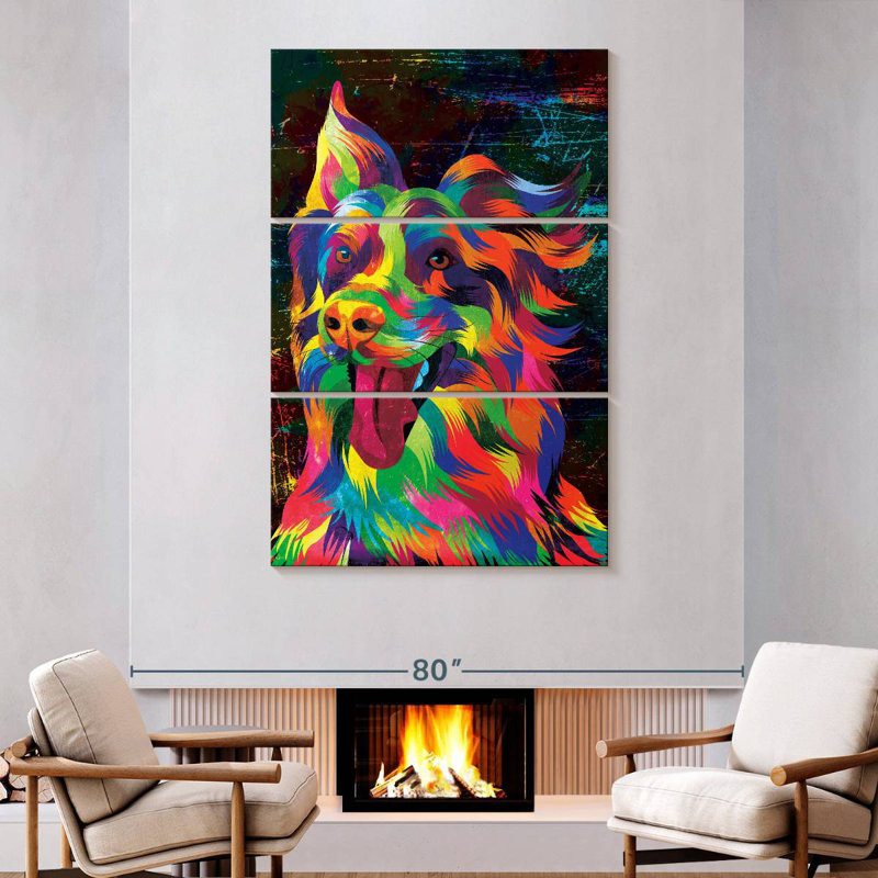 Brampt Colorful Happy Dog, 74" H x 48" W