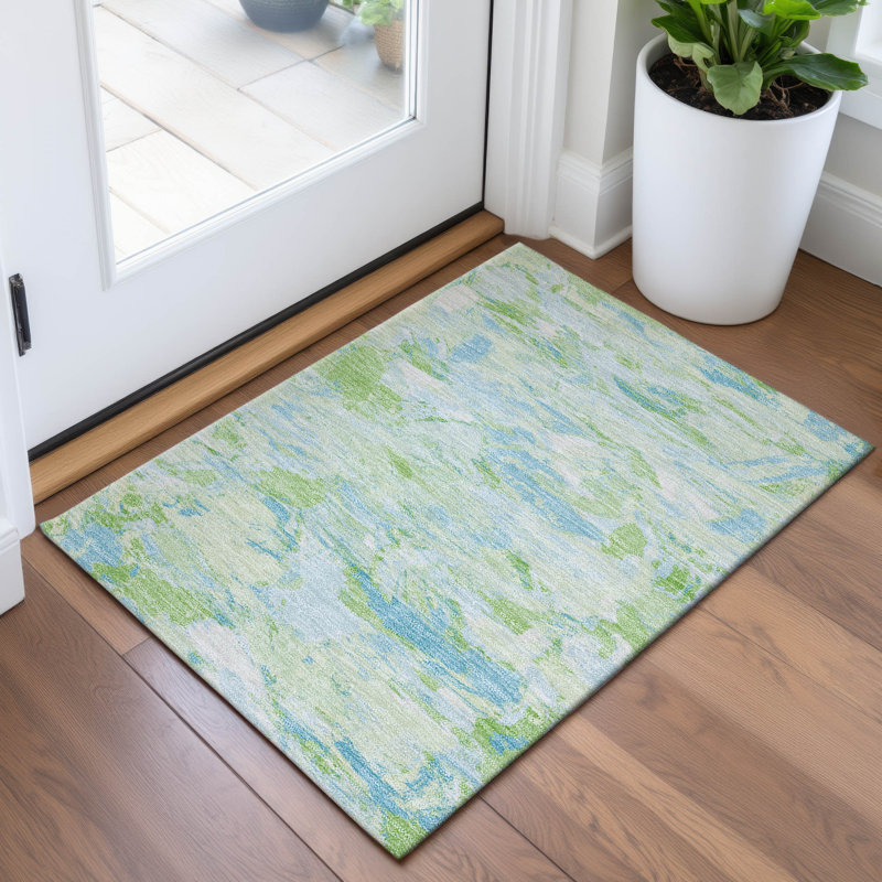 Premium Machine Washable Sykora AMF1344 Abstract Rug, Rectangle 1'8" x 2'6"