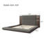 Floor Upholstered Platform Bed With Extended Wood Headboard & Bedside Shelf,No Box Spring Needed,Queen Size-203033664