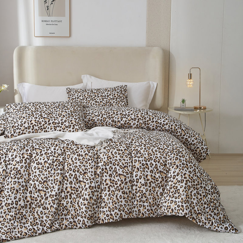 Ensemble d'édredon en microfibre de style moderne, Housse de couette double + 2 taies d'oreiller doub