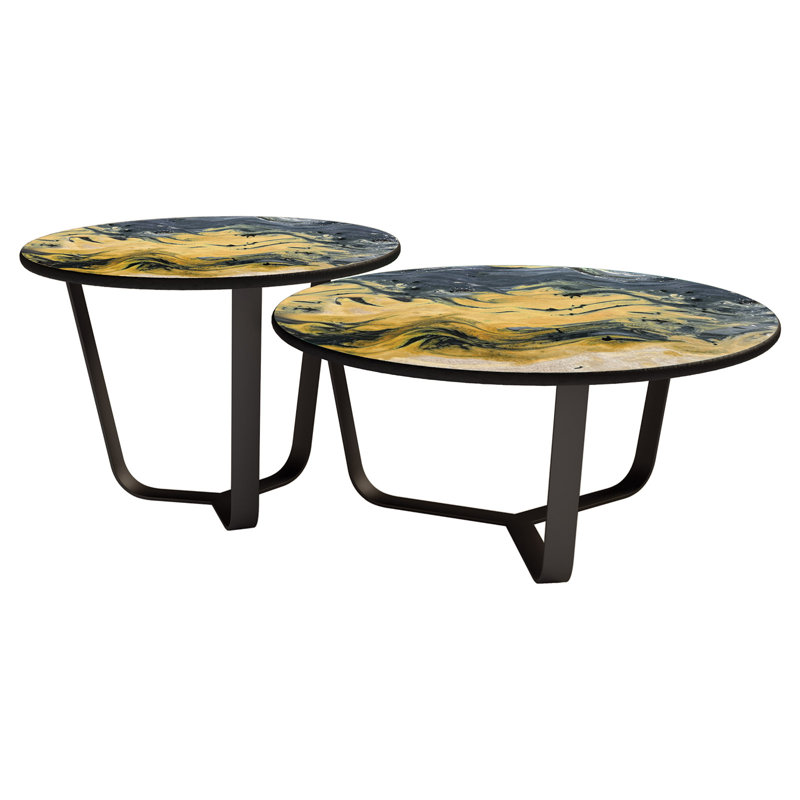 Etna Outdoor Round Coffee Table, 16" H x 35.5" W x 35.5" L