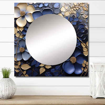 Blondina - Violets Large Square Mirror For Wall Art Decor