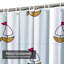 Rideau de douche nautique à rayures avec 12 crochets Nautical Party-47569005