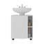 Armoire de rangement H 24,4 po, 1 porte, 4 tablettes, 2 pieds, blanc - Salle de bain-1470478037