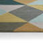 Tapis jaune / gris / orange en laine touffeté à la main-571343191