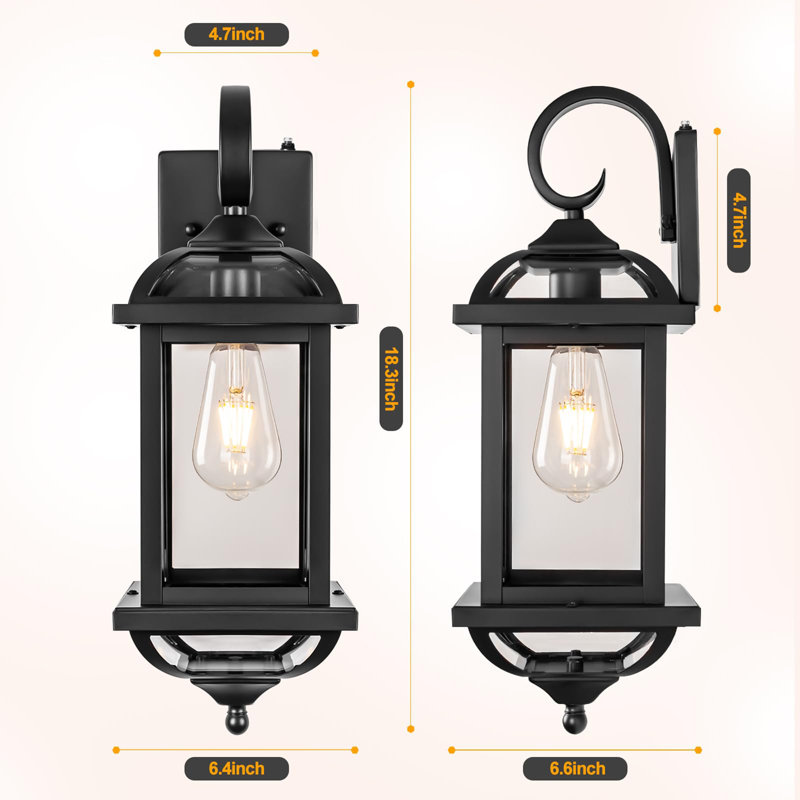 Luminaires d'extérieur 18 po, Noir
