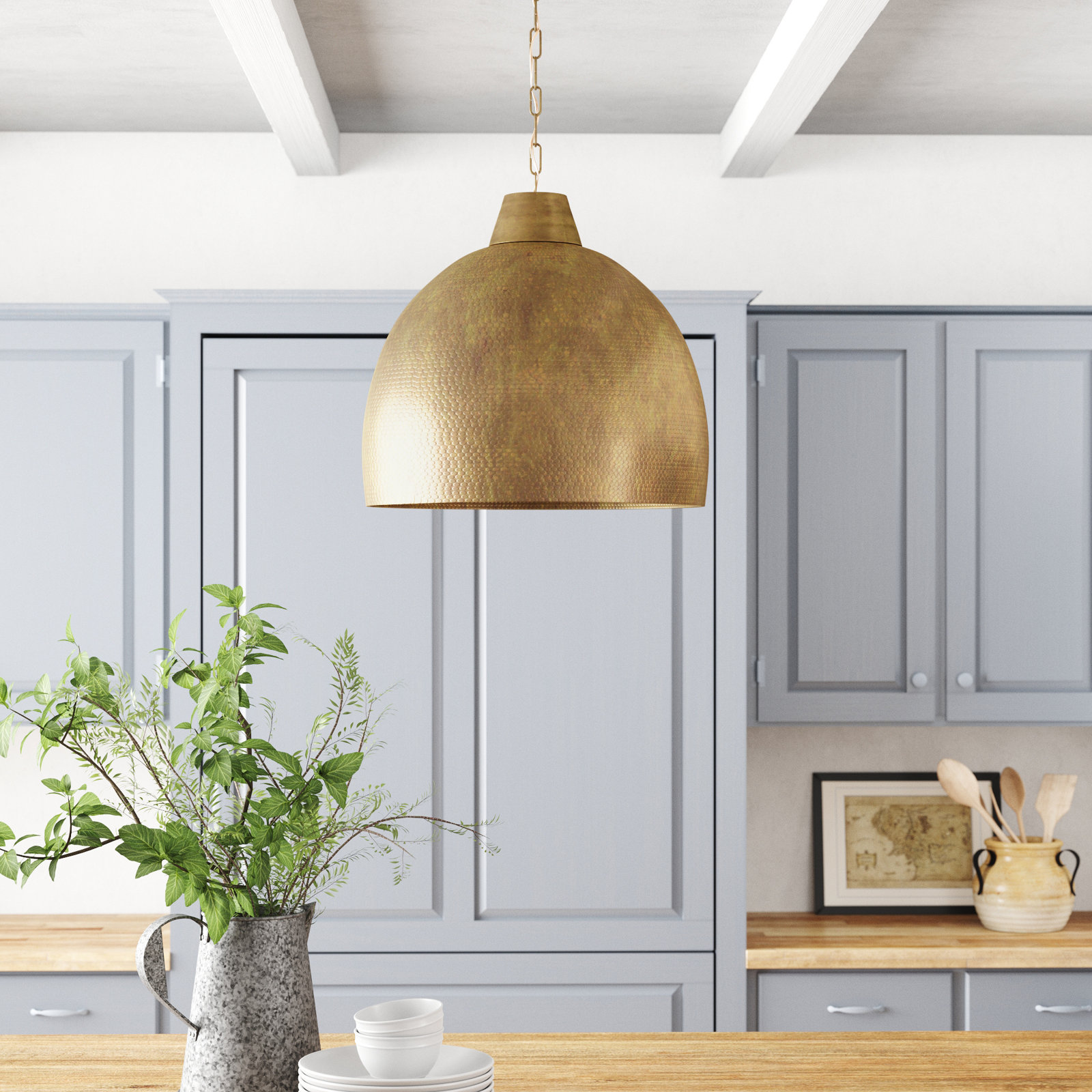 Vika Single Light Metal Pendant