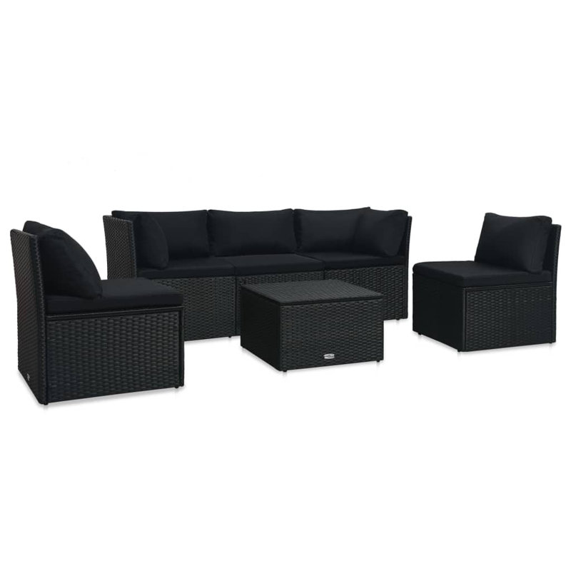 Canapé modulaire d'extérieur en osier de 70,9 po de largeur avec coussins