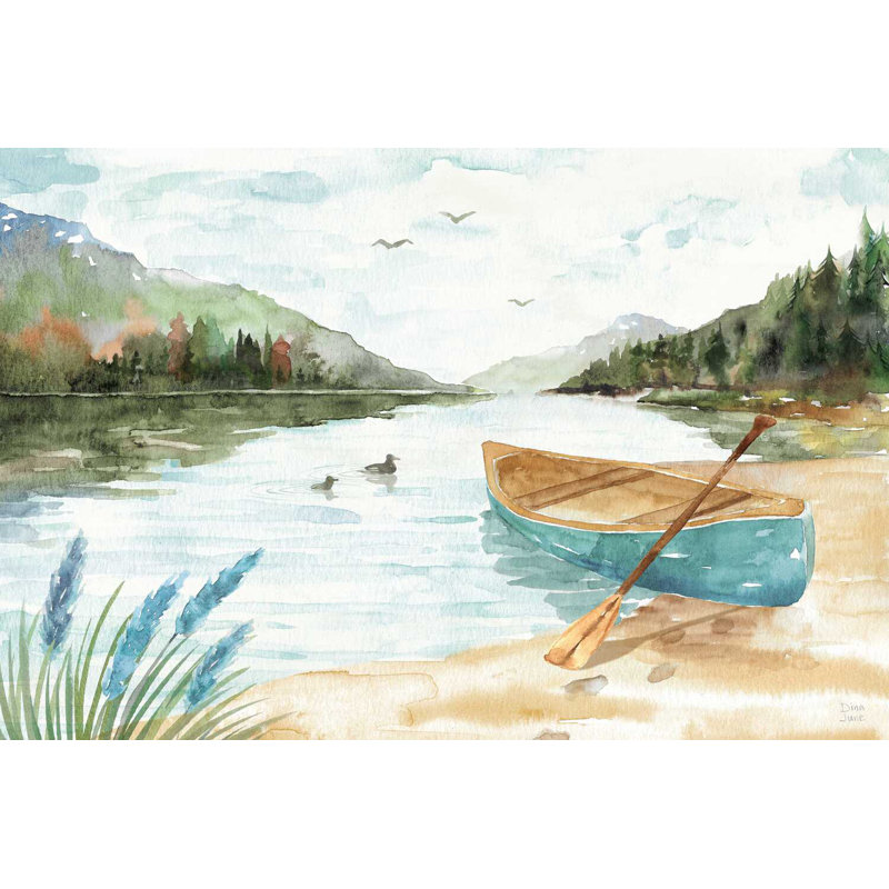 Lake Love I, H 24 po x l 36 po, Impression encadrée avec passe-partout, Doré