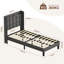 Linen fabric soft bed frame with USB charging port-2127216256-2127216257