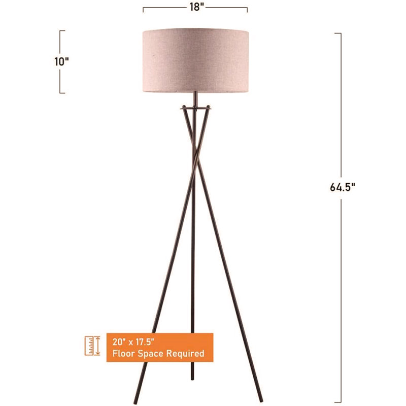 Thehan 65" Crossed Tripod Floor Lamp