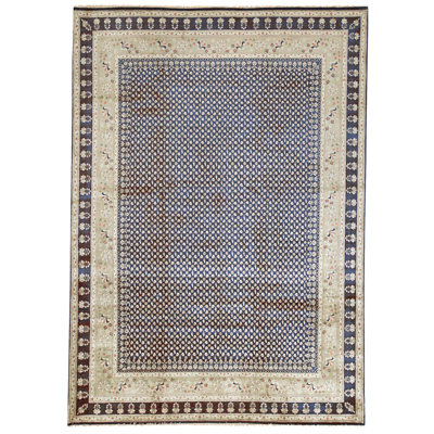 Tapis noir et doré de haute qualité noué à la main