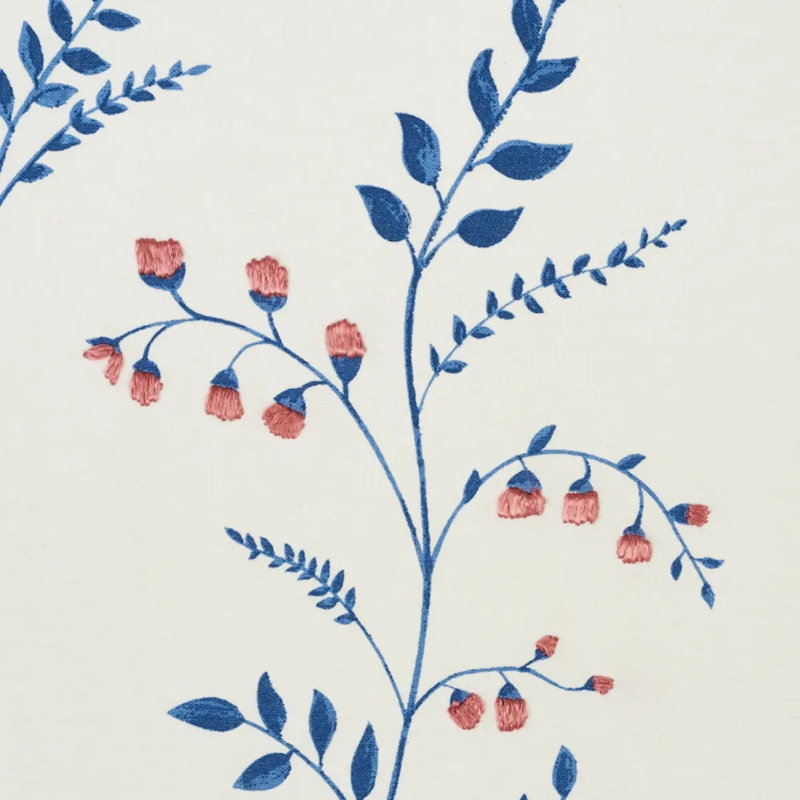 Cynthia Embroidered Print Fabric, Blue/ Medium Blue/ White