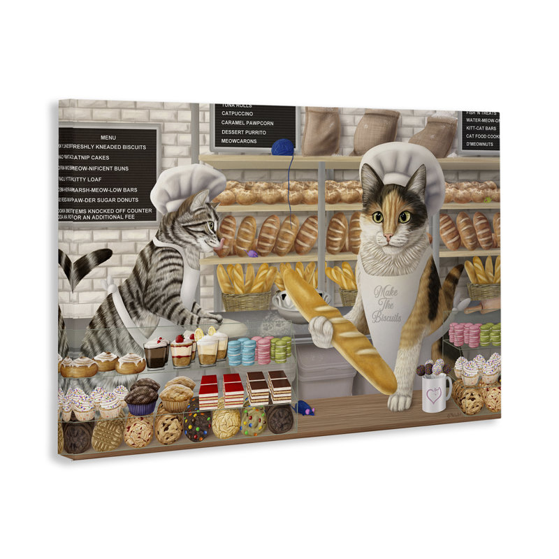  Art mural sur toile Meow Bakery, H 16 po x l 24 po