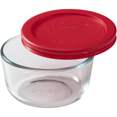 Contenant alimentaire simple en verre de 1 tasse avec couvercle Simply