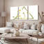 Ensemble de 3 tableaux abstraits sur toile tendue, motif floral de marguerites-665912993