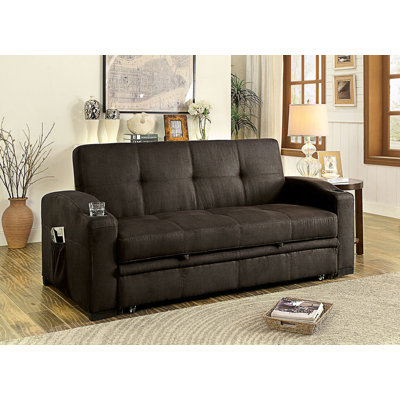 Transitional Style Button Tufted Futon Sofa