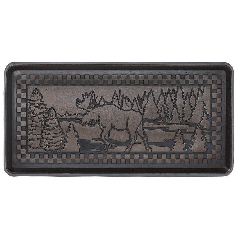 Moose Sccene 32 in. x 16 in. Non-Slip Outdoor Boot Tray