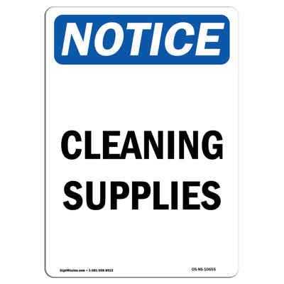 SignMission Cleaning Supplies Aluminum Sign 12 x 18