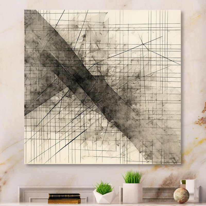 Minimaliste noir et blanc V, H 20 po x l 12 po x P 1 po, Toile tendue