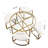 Tubac 35"W Nesting Round Glass top Coffee Table with PU Upholstered stool