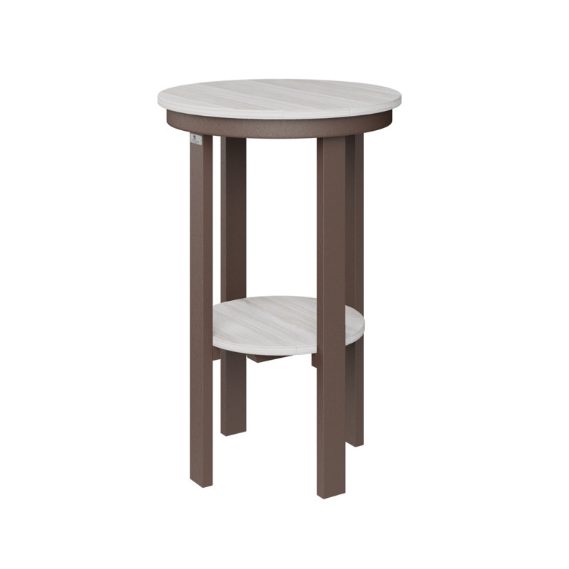Table de bout ronde Berlin Gardens, H 32 po x l 21,5 po x P 21,5 po, Chocolat / Brun, Coquille de mer