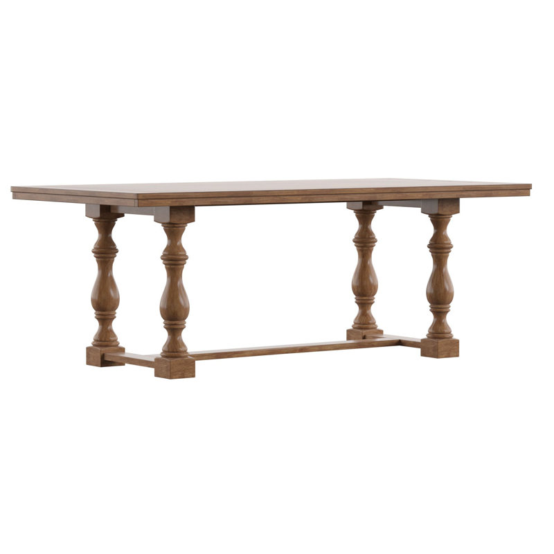 Table de salle à manger en bois massif Fortville, Chêne